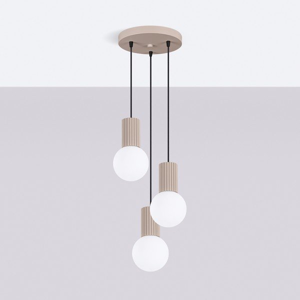 Pelēkbrūna piekaramā lampa ar stikla abažūru ø 25 cm Orbital – Sollux-image-3