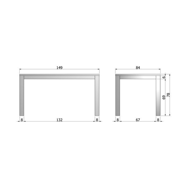 Koka ēdamgalds WOOOD Largo neapstrādāts, 85 x 150 cm-image-3