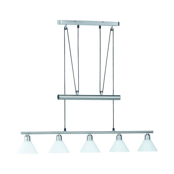 Sudraba krāsas piekaramā lampa ar stikla abažūru Stamina – Trio