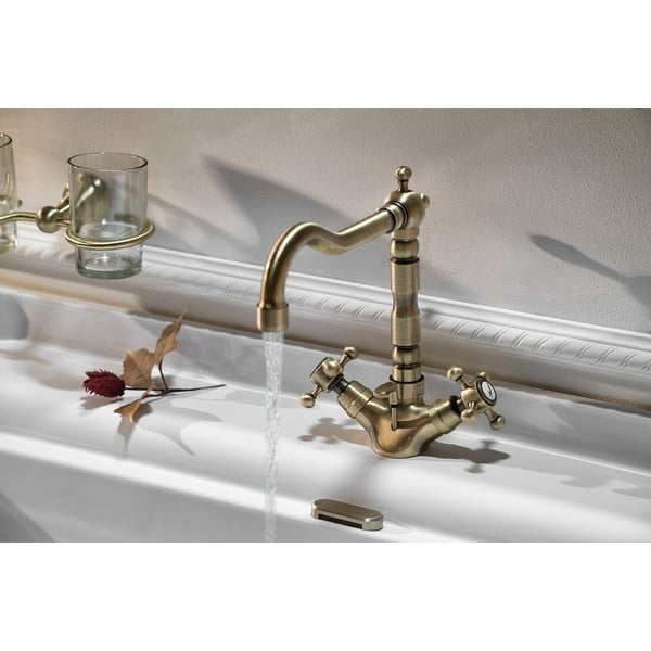 Bronzas krāsas stāvošs jaucējkrāns izlietnei Antea – Sapho-image-1