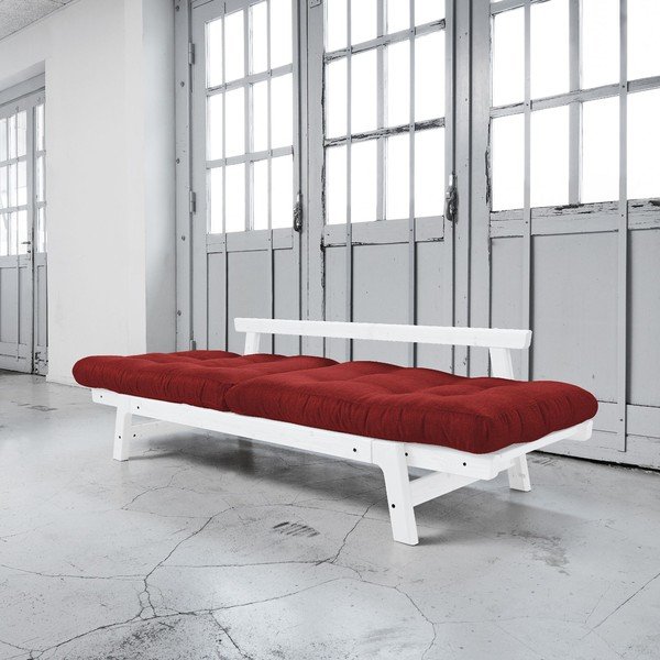 Dīvāns gulta Karup Step White/Passion Red-image-3
