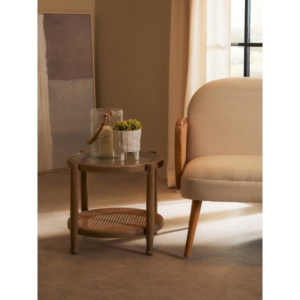Apaļš sānu galdiņš ar stikla galda virsmu ø 57 cm Cebu – Premier Housewares-image-1