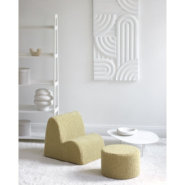 Zaļš bērnu pufs no buklē auduma – Wigiwama-image-3