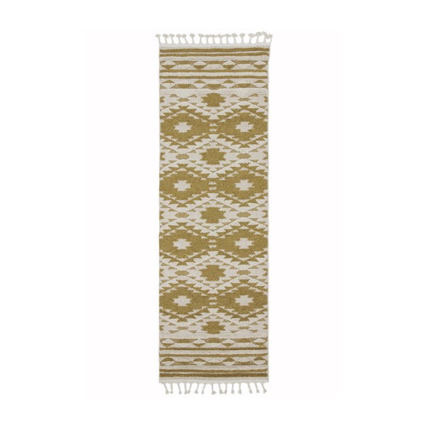 Dzeltens paklājs Asiatic Carpets Taza, 80 x 240 cm