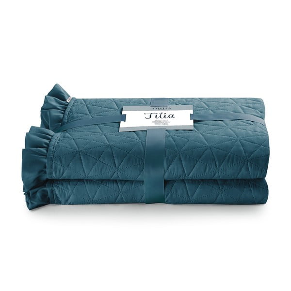 Zils gultas pārklājs AmeliaHome Tilia Marine, 260 x 240 cm-image-2