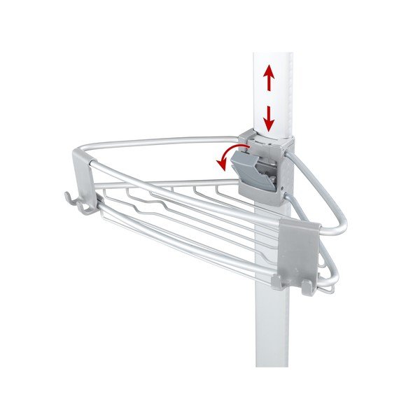 Matētas sudraba krāsas alumīnija izvelkams vannas istabas plaukts Purio – Wenko-image-4