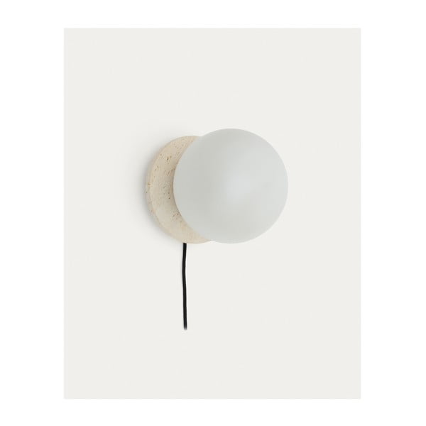 Balta/krēmkrāsas marmora sienas lampa ø 20 cm Malachi – Kave Home-image-4