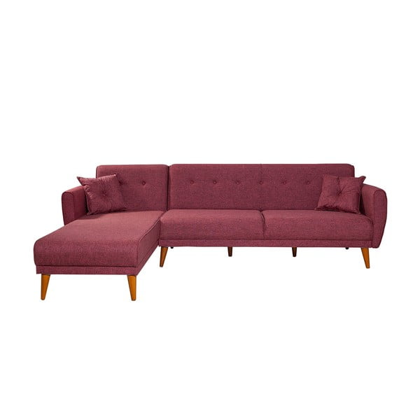 Bordo izvelkamais stūra dīvāns Aria – Balcab Home