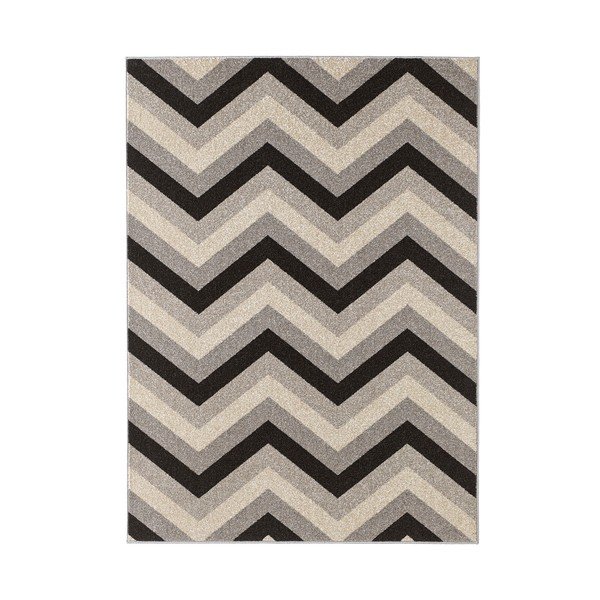 Melns paklājs Chateau Chevron, 70x140 cm