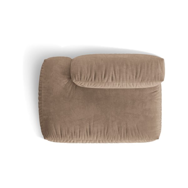 Gaiši brūna samta modulārā dīvāna daļa (ar kreiso stūri) Martina – Micadoni -image-3