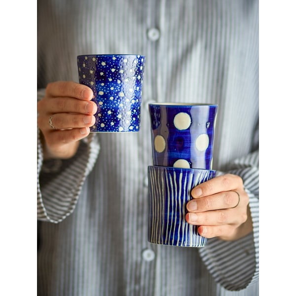 Tumši zilas espreso akmensmasas tasītes (3 gab.) 190 ml Minoa – Bloomingville-image-1