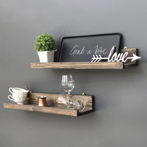 Divdaļīgs koka sienas plauktu komplekts Simple-image-4