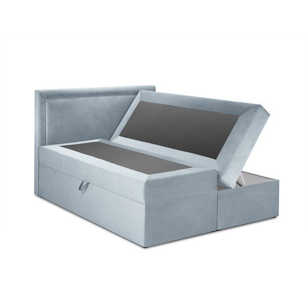 Gaiši zila samta divguļamā gulta Mazzini Beds Yucca, 180 x 200 cm-image-3