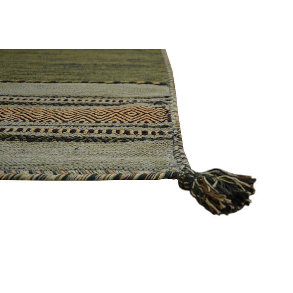 Zaļš/brūns kokvilnas paklājs Webtappeti Antique Kilim, 60 x 240 cm-image-2