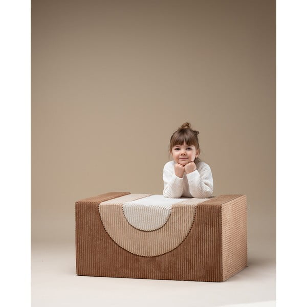 Brūns velveta putu rotaļu laukums 75x49x37 cm Rainbow Montessori – Wigiwama-image-3