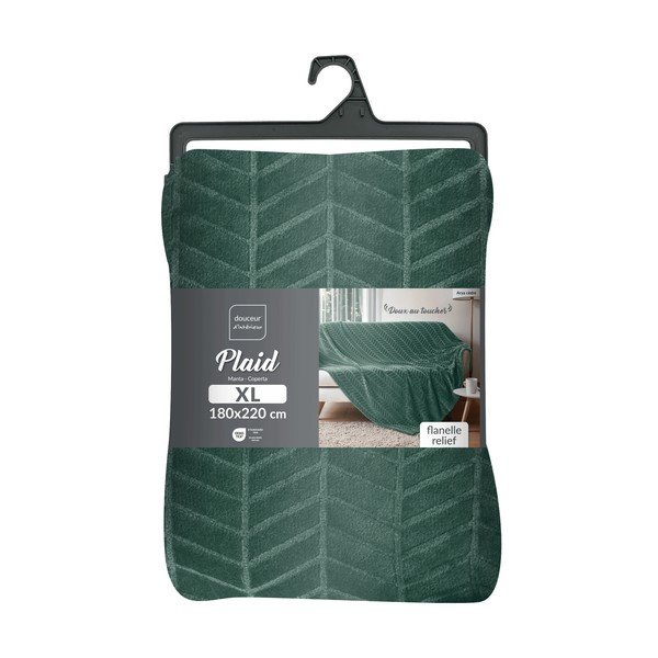 Zaļš gultas pārklājs no mikroflaneļa 180x220 cm Arya – douceur d'intérieur-image-4