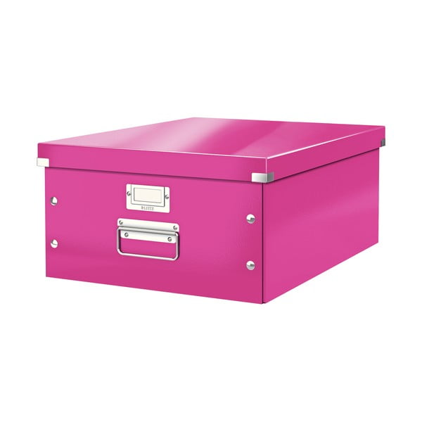 Rozā kartona uzglabāšanas kaste ar vāku 37x48x20 cm Click&Store – Leitz
