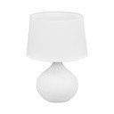 Balta keramikas un auduma galda lampa Reality Martin, augstums 29 cm