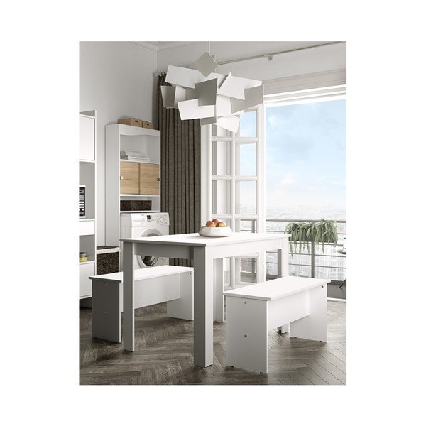Balts ēdamgalds ar 2 soliem TemaHome Nice-image-2