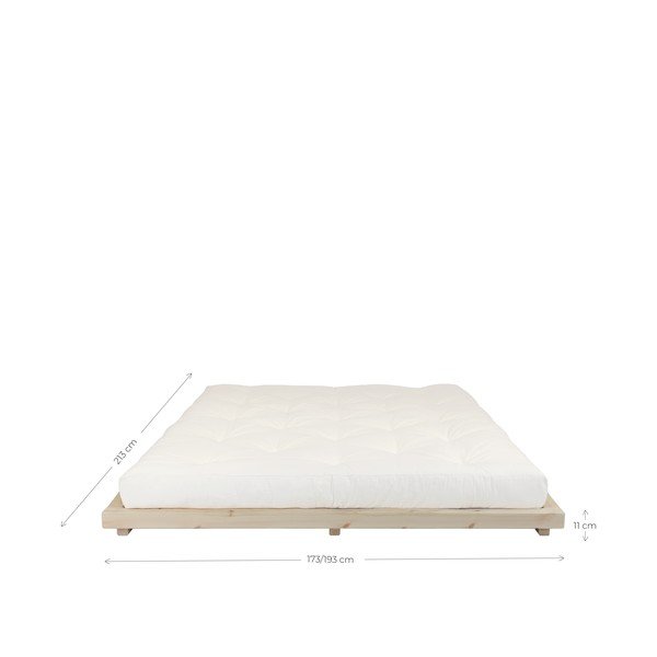 Divguļamā gulta no priedes koka ar matraci Karup Design Dock Double Latex Natural Clear Natural, 180 x 200 cm-image-4