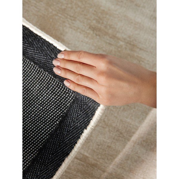 Ziloņkaula krāsas ar rokām darināts viskozes paklājs 80x150 cm Noemi – Vikosa-image-4