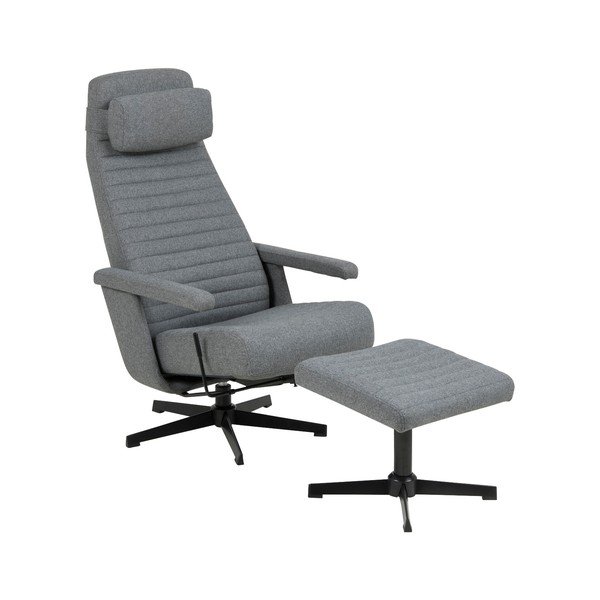 Tumši pelēks atpūtas krēsls ar kāju balstu Actona Tranby-image-2