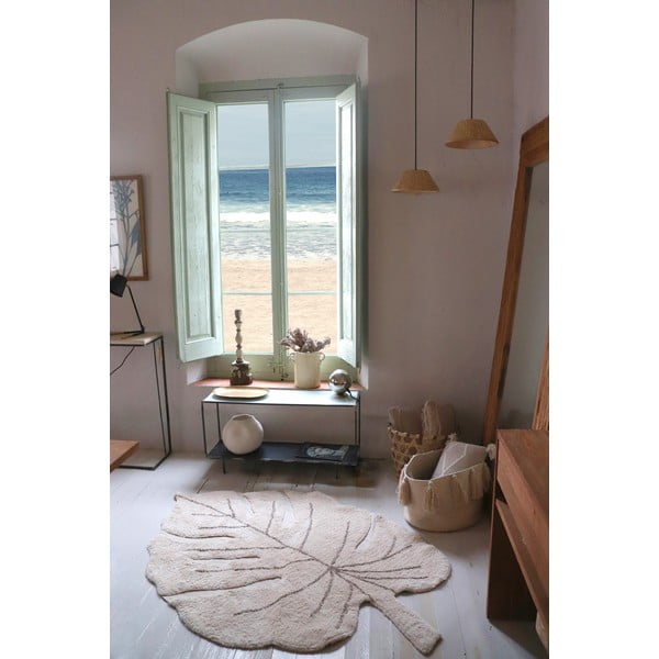 Bēšs mazgājams/ar rokām darināts kokvilnas bērnu paklājs 120x180 cm Monstera Natural – Lorena Canals-image-3