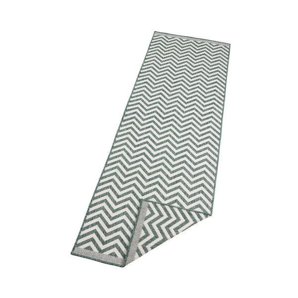Zaļš un krēmkrāsas abpusēji ļoti izturīgs protektors Bougari Twin Supreme Mismo, 80 x 350 cm-image-2