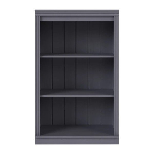 Pelēks priedes masīvkoka grāmatplaukts 74x118x35 cm Anita – Støraa