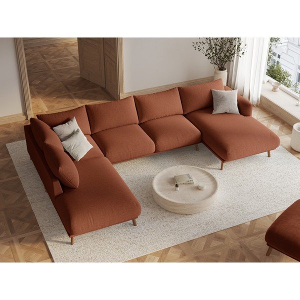 Terakotas oranžs (U veida) stūra dīvāns Naomi – Micadoni -image-1