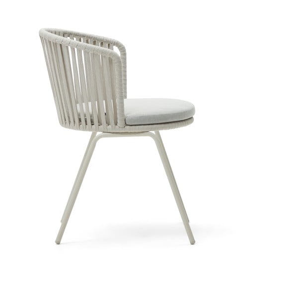 Balts metāla dārza krēsls Saconca – Kave Home-image-2