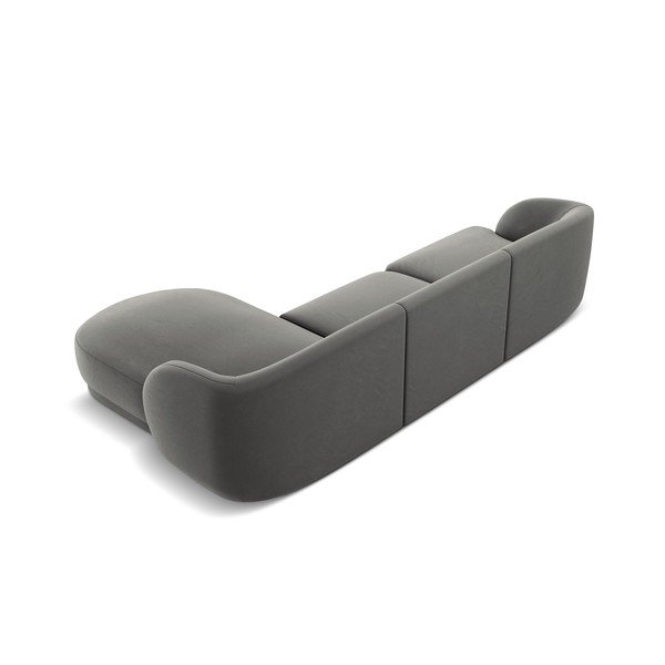 Pelēks samta stūra dīvāns (labais stūris) Miley – Micadoni Home-image-3