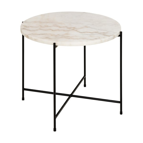 Apaļš sānu galdiņš ar marmora virsmu ø 52 cm Avila – Actona