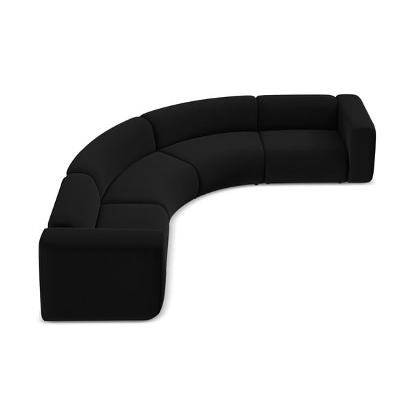 Melns samta stūra dīvāns Ekahi – Makamii-image-3