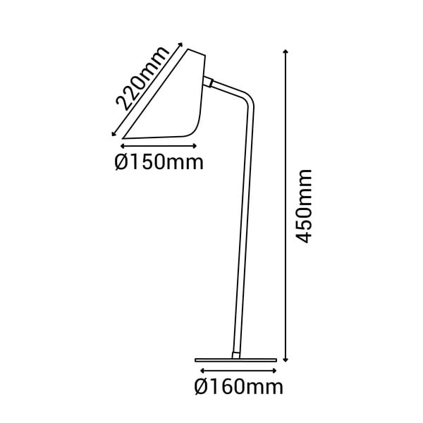 Melna galda lampa SULION Lisboa, augstums 45 cm-image-3