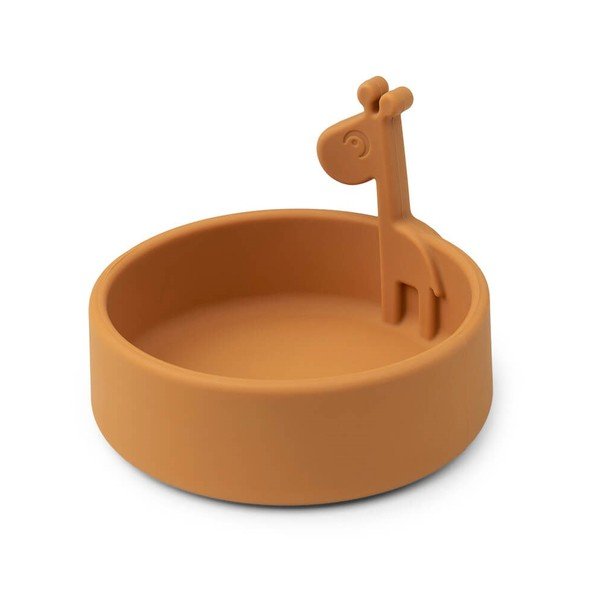 Dzeltena silikona bļoda zīdaiņiem ø 11,5 cm Raffi – Done by Deer-image-2