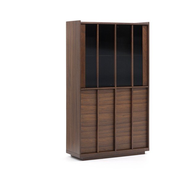 Brūna vitrīna ar riekstkoka imitāciju 100x170x40 cm Onix – Kave Home-image-2
