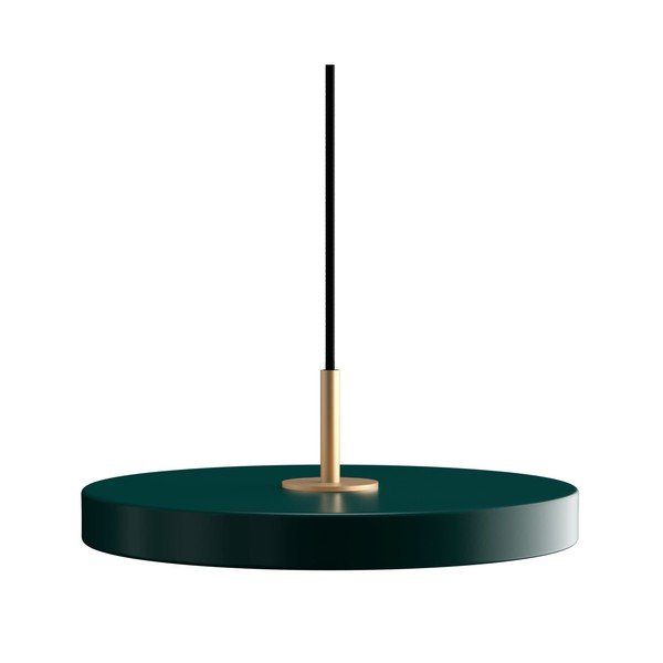 Tumši zaļa metāla LED piekaramā lampa ar regulējamu spilgtumu un metāla abažūru ø 31 cm Asteria Plus – UMAGE