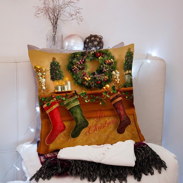 Spilvendrāna ar Ziemassvētku motīvu 43x43 cm – Mila Home-image-3