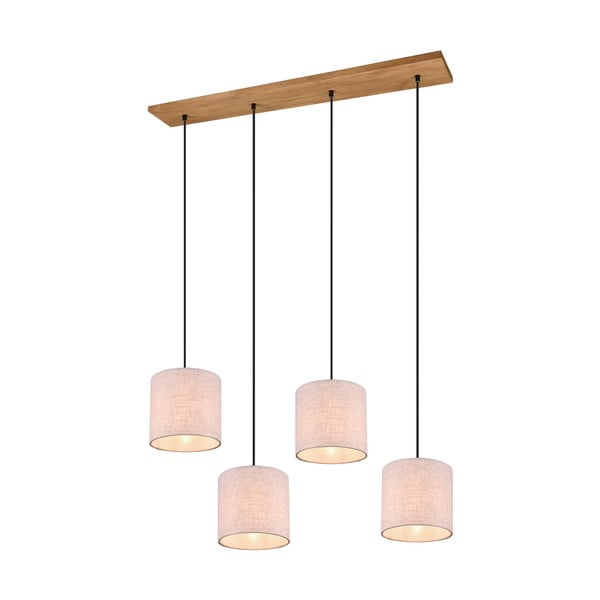 Bēša piekaramā lampa ar auduma abažūru Elmau – Trio-image-1