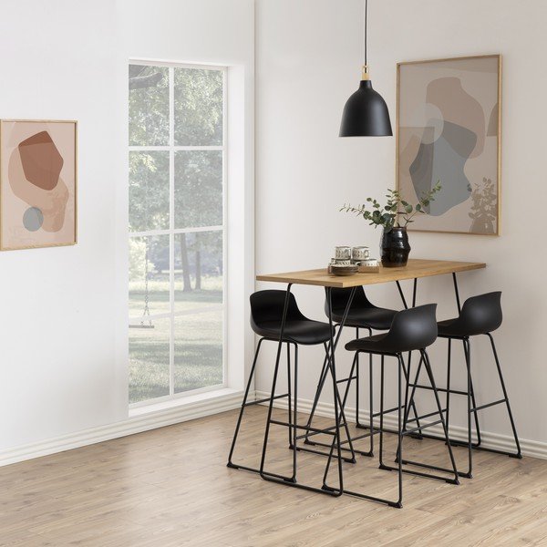 Melns bāra krēsls (sēdekļa augstums 76 cm) Tina – Actona-image-1