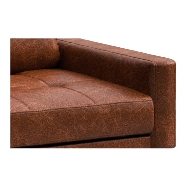 Sarkanbrūns ādas stūra dīvāns MESONICA Musso Tufted, kreisais stūris-image-4