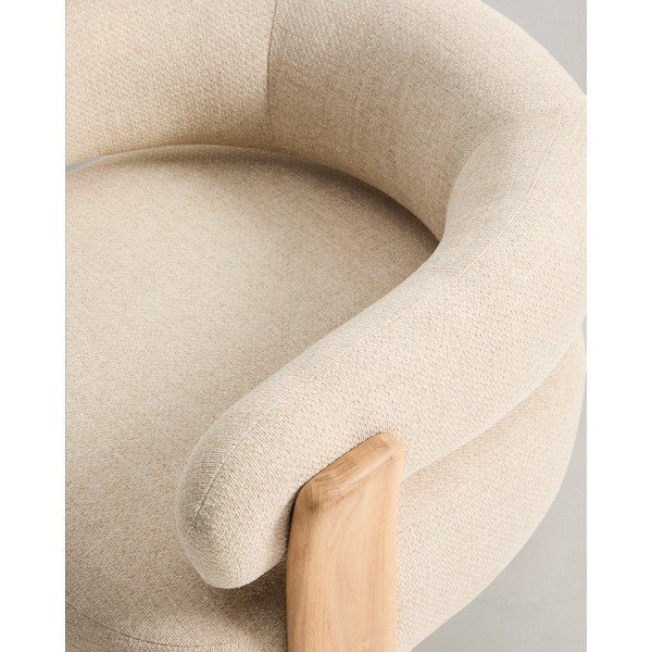 Bēšs polsterēts dārza atpūtas krēsls Granite – Kave Home-image-4