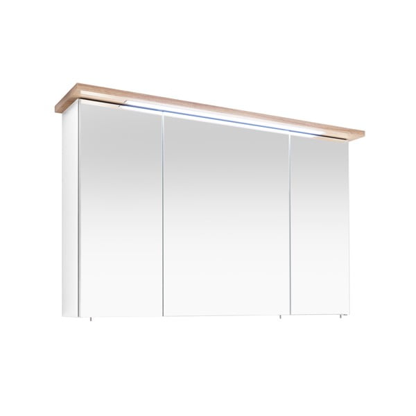 Balts piekaramais vannas istabas skapītis ar spoguli 115x72 cm Set 923 - Pelipal-image-2