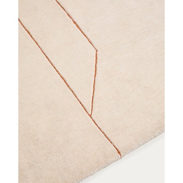 Krēmkrāsas ar rokām darināts paklājs 160x230 cm Delide – Kave Home-image-2