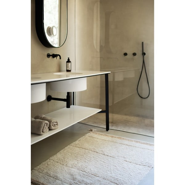 Krēmkrāsas mazgājams/ar rokām darināts kokvilnas paklājs 90x130 cm Bloom Natural – Lorena Canals-image-3