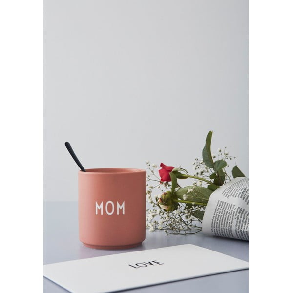 Rozā/bēša porcelāna krūze 300 ml Mom – Design Letters-image-4