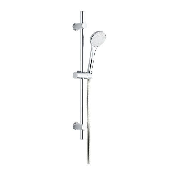 Sudraba krāsas nerūsējošā tērauda dušas komplekts ar rokas dušu/ar bīdāmu turētāju 70 cm Uno – Allstar