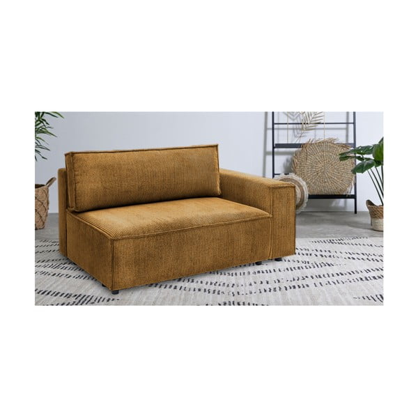 Sinepju dzeltens velveta modulārais dīvāns (ar labo stūri) Nihad modular – Bobochic Paris-image-1