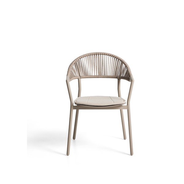 Pelēkbrūns polsterēts dārza krēsls Alimia – Kave Home-image-4